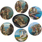 Ocean City Coasters Leather Round Drink Coasters 6 Pcs Set with Holderor for Cup Drink Coffee Table Bar Home Decor