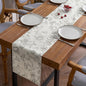 jinchan Grey Floral Linen Table Runner 13 x 90 Inch Farmhouse | Neutral by JINCHAN