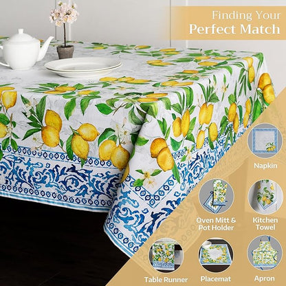 Maison d' Hermine Table Cloth Rectangle Table 100% Cotton 60 x 90 Inches Tablecloth Reusable Decorative for Dining Room Farmhouse Home Valentines Day Decorations Spring Summer - Cedrat