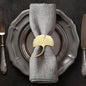 Decozen Set of 12 Gold Napkin Rings in Leaf Design, Festive, Table Decor Setting for Holiday, Wedding, Birthday, Kitchen, Home Decor, Housewarming Gift - Mothers Day Decorations