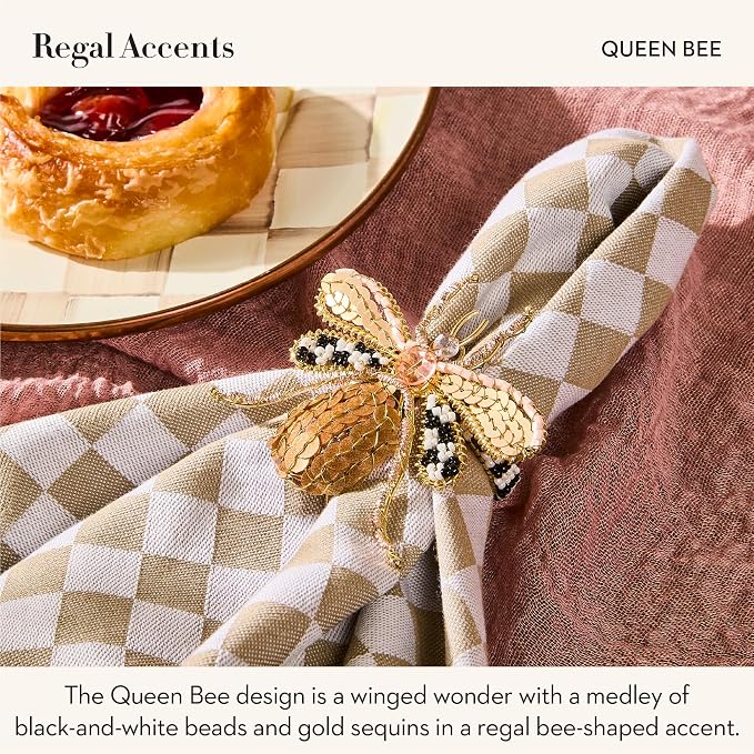 MACKENZIE-CHILDS Napkin Ring, Queen Bee | Handcrafted design, made from brass - Image 3