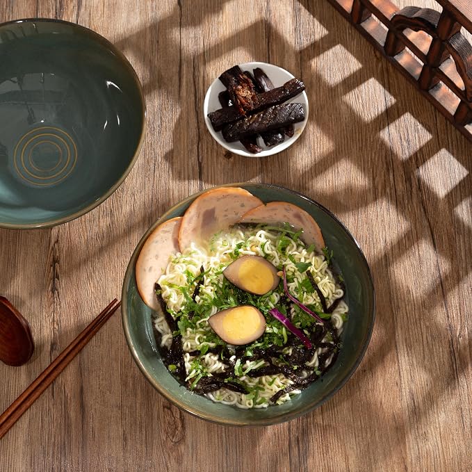 8 Inch Ceramic Ramen Bowl Set of 2, 40oz Japanese Bowls - Image 5