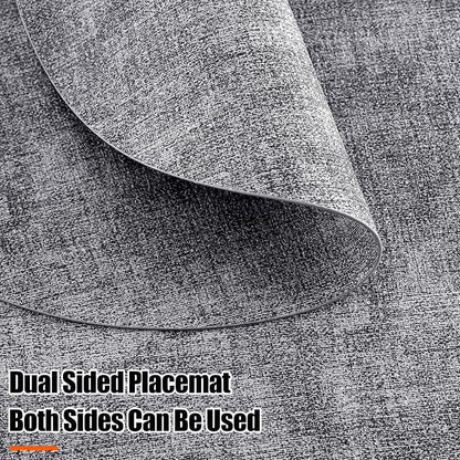 Homaxy Round Faux Leather Placemats and Coasters, Wipeable Place Mats, - Image 3