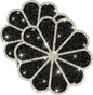 Washable Waterproof Diamond Circle Placemats for Round Tablescape Decor for Dinner and Kitchen Bling Placemats for Weddings & Special Events (Black)-2PCS