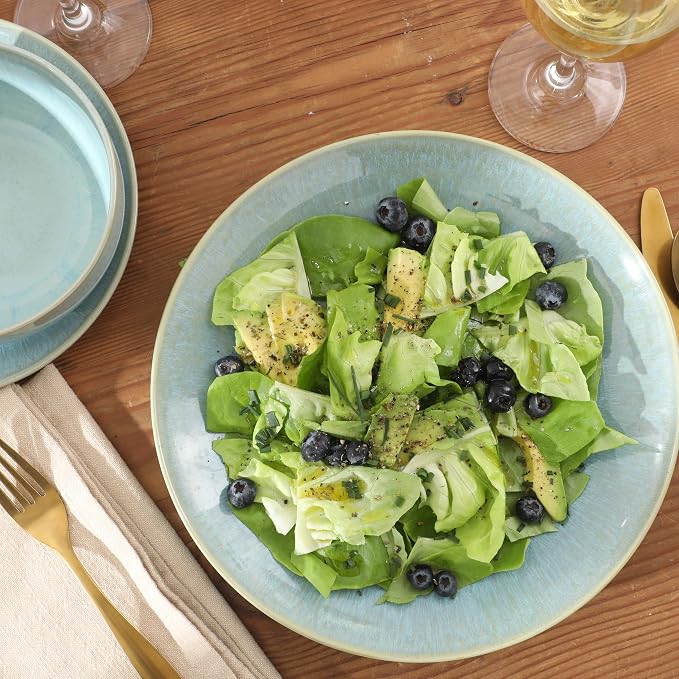 Gibson Elite Pine Coast Plates and Bowls Sets, 12-Piece Stoneware Dinnerware - Image 3
