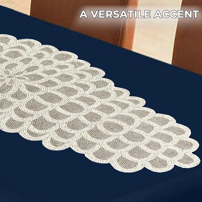 Hand-Beaded Table Runner, 13x36 | 85% glass beads, 15% polyester backing - Image 7