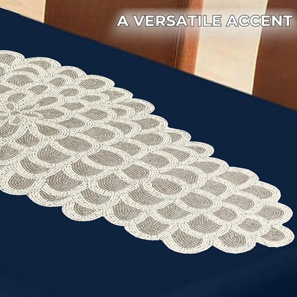 Hand-Beaded Table Runner, 13x36 | 85% glass beads, 15% polyester backing - Image 7