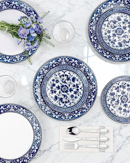 Blue Plastic Plates, Fancy Disposable Pates, 10.25" dinner & 7.5" dessert plates - Image 9
