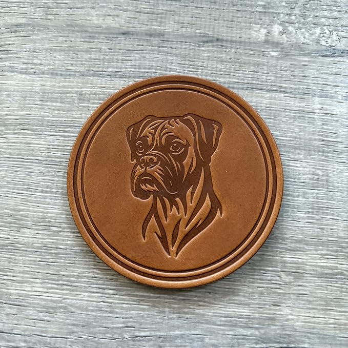 Dog Breed Leather Coasters – Premium Full Grain Table Protectors - Image 5