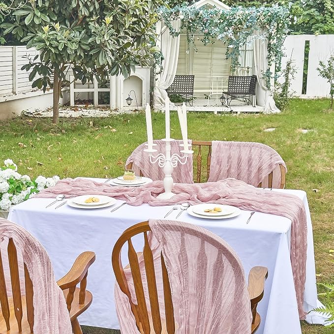 IVAPUPU Dusty Pink Table Runner 120 Inches - Image 6