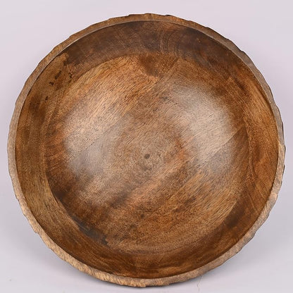 EDHAS Mango Wood Decorative Wooden Bowl Hand Carved Home Decor - Image 5