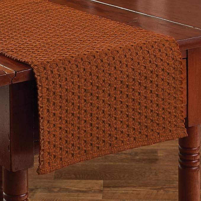 Park Designs Chadwick Table Runner, Terracotta Braided | 13" x 36" | - Image 2