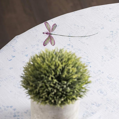 Maison d' Hermine Table Cloth Round Table 100% Cotton 63 Round Inches Tablecloth Reusable Decorative for Dining Room Farmhouse Home Valentines Day Decorations Spring Summer - Fleurs De Mai