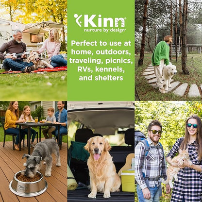 Kinn Kleanbowl Disposable Dog Food Bowls, 24 oz (Pack of 50) - Frame System Refills, Use for Travel, Boarding, or Crate, Compostable Pet Travel Bowl, No Plastic, Leakproof, Portable Dog Dish