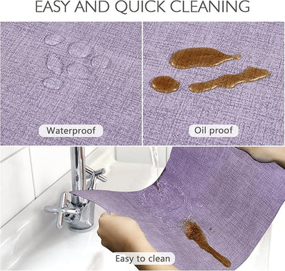 Faux Leather Placemats Set of 8 Washable PU Table mats for Kitchen Table - Heat Resistant, Waterproof, Easy Clean, Anti Slip 11.8" x 17" (Purple-8 Pack)