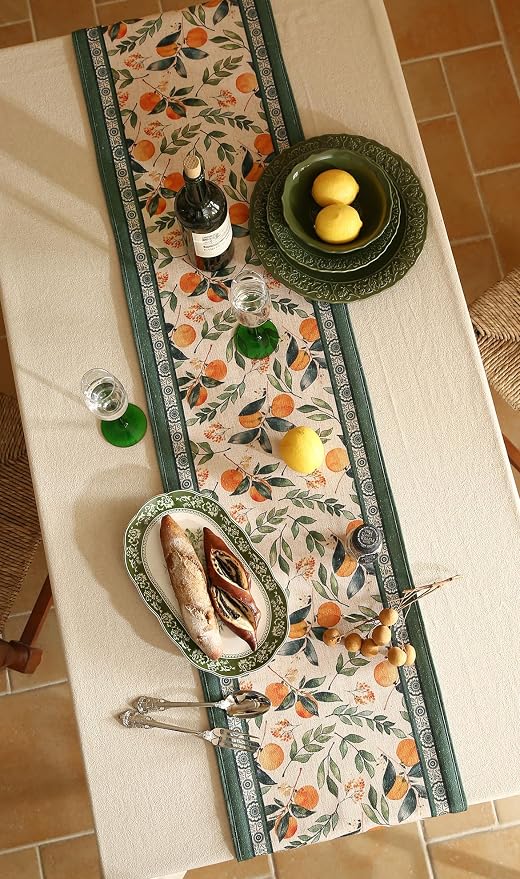 Patdrea Designer Vintage French Linen Table Runner, Thanksgiving Dining Table - Image 8
