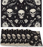 Skull Head Placemats Set of 6,Rose Table Mates Non-Slip Heat Resistant Washable Linen Place Mats for Party Kitchen Dining Decoration Indoor Outdoor 12"x18"