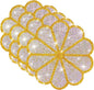Washable Waterproof Diamond Circle Placemats for Round Tablescape Decor for Dinner and Kitchen Bling Placemats for Weddings & Special Events-4 PCS (Yellow)