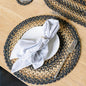 Homespice Kilimanjaro Round Braided Placemats, Warm Primitive Decor, Set of 2, 15" Black and Tan Jute Table Mats - Vibrant Colors, Durable, Easy to Clean and Protects Furniture