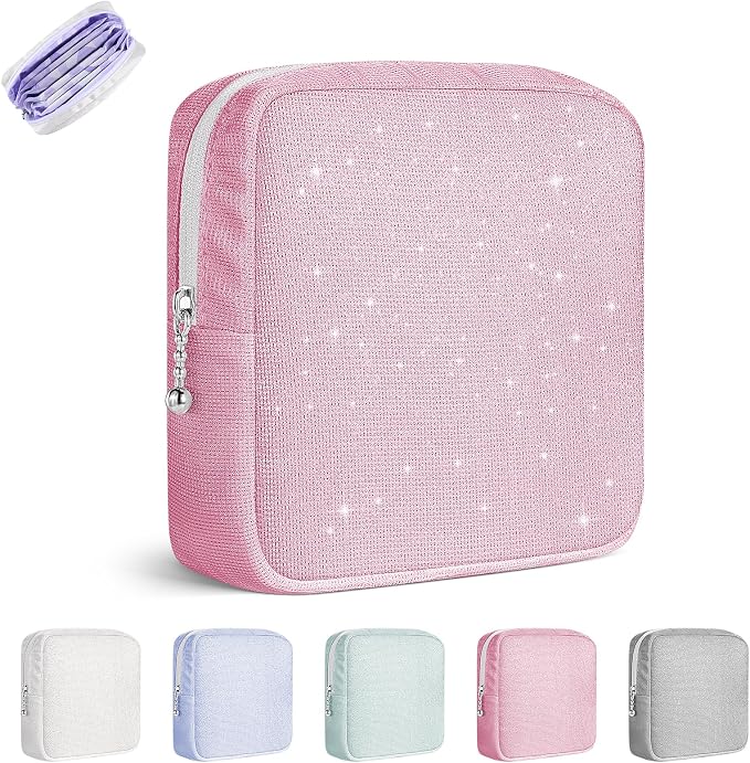 Period Bag for Teen Girls, Canvas Sanitary Napkin Storage Bag by PlaytotheExtreme