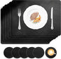 Placemats and Coasters Set of 6, Waterproof、Oil-Proof Wipeable、Anti Slip PVC by Keaixinyu