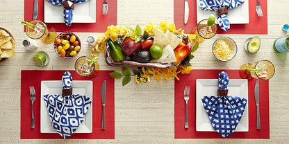 DII PVC Tabletop Collection Woven Indoor/Outdoor, Placemat Set, Tango Red - Image 6