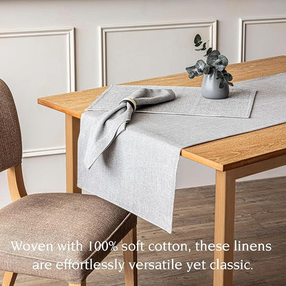 Over&Back 18x108 Woven Chambray Cotton Table Runner - Image 3