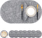 Homaxy Round Faux Leather Placemats and Coasters, Washable Dual-Side Table Mats, Wipeable Heat-Resistant Dining Place Mats for Outdoor and Indoor, Set of 8, Diameter 13 and 3.93 inch, Black