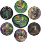 Mardi Gras Coasters Leather Round Drink Coasters 6 Pcs Set with Holderor for Cup Drink Coffee Table Bar Home Decor