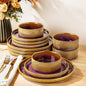 Ceramic Dinnerware Set for 4, 12-Piece Plates and Bowls Set | Lightweight by TheTerra