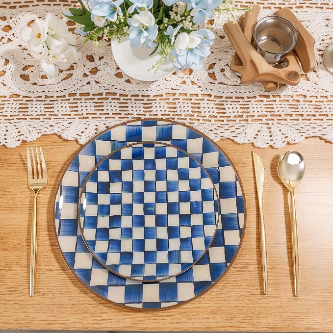 U-QE 20PCS Blue Plastic Plates for Party - Image 8