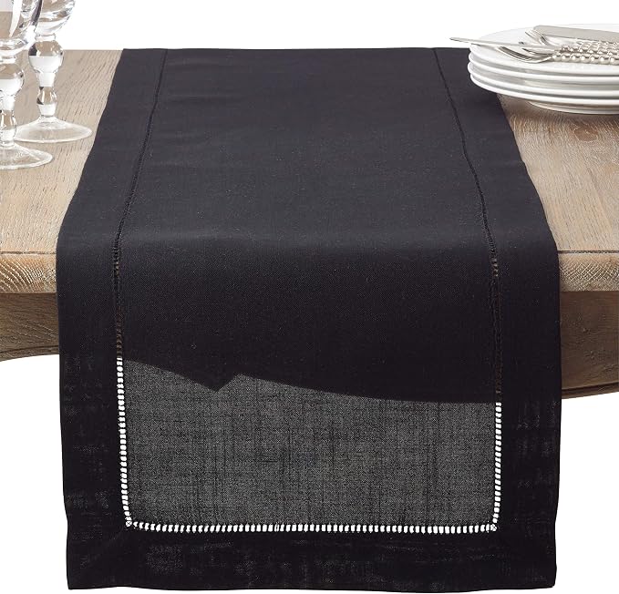 SARO LIFESTYLE Hemstitched Border Table Runner - Image 2