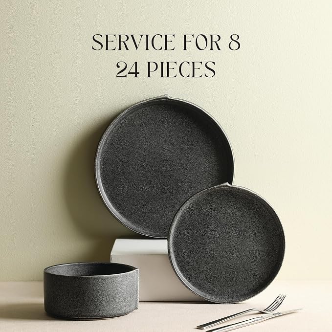 Stone Lain Bao Dinnerware, Charcoal | Charcoal Textured Finish - Image 2