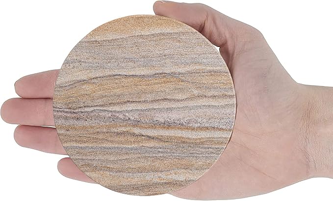 Sandstone Water Absorbent Hand Crafted Round Coasters - Image 4
