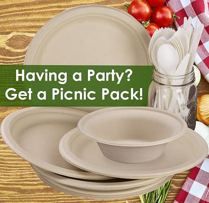 Durable, Biodegradable, Leak-Proof, 11.5 oz Disposable Bowls 200 Pack. Plant-Based Gluten Free Compostable Wheatstraw Fiber Container, Eco-Friendly, Microwavable and Safe for Hot, Cold or Pet Foods.