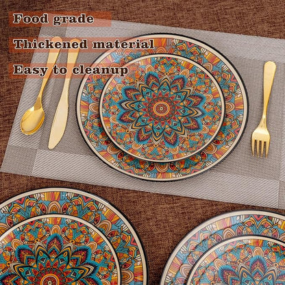 60PCS Bohemian Plastic Plates - Image 9