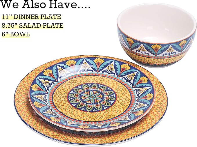 Bico Havana Cereal Bowls Set of 4, 26 oz Deep Ceramic Soup Bowls - Image 3