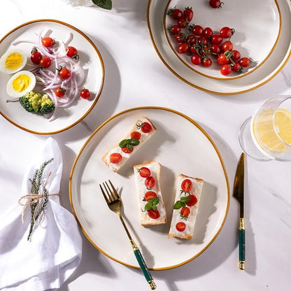 AmorArc Ceramic Dinner Plates Set of 6, 10.5 Inch Stoneware Plates Set | - Image 5