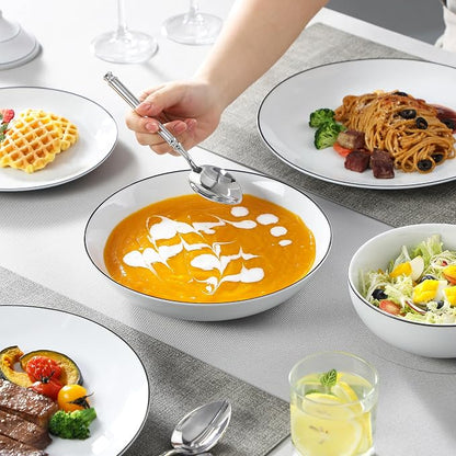 MALACASA 24-Piece Porcelain Dinnerware Set, - Image 5