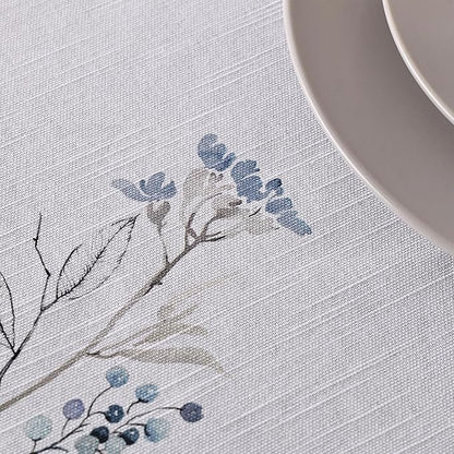 Maison d' Hermine Table Cloth Rectangle Table 100% Cotton 60 x 120 Inches Fall Tablecloth Reusable Everyday Use for Thanksgiving Christmas Decorations Dining Farmhouse Party (Ice Florals)