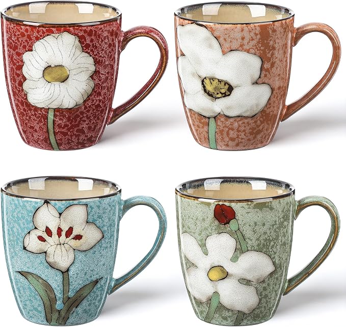 Maxdot 12oz Ceramic Coffee Mugs, Glazing Process Coffee Cup by Maxdot