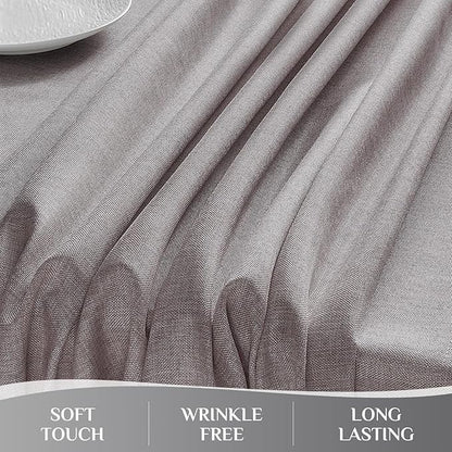 Softalker Large Rectangular Tablecloths 144x60 inch Gray Faux Linen Table Cloth Outdoor Waterproof Stain and Wrinkle Resistant Table Cover for 6/8 Foot Rectangle Tables for Party Graduation