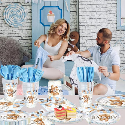 168pcs We Can Bearly Wait Bear Plates Napkins - Image 7