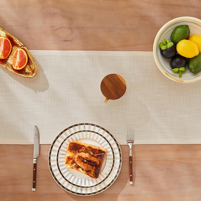 Rustic Cotton Linen Table Runner, 13x60 Inches Cream | Farmhouse Style Linen - Image 5