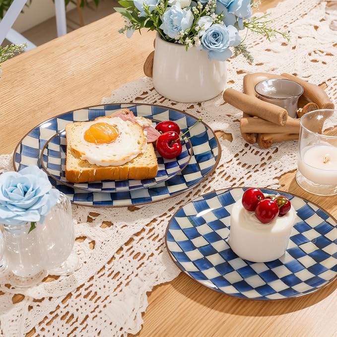U-QE 20PCS Blue Plastic Plates for Party - Image 6