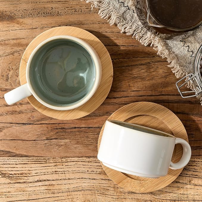 LUKA 6 Ounce Porcelain Stackable Espresso Cups - Image 2