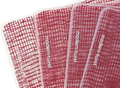 modern-twist 14 x 16 Silicone Placemat, BPA, PVC-Free Table Mat, Dishwasher Safe, Linen Print in Cranberry, Pack of 1