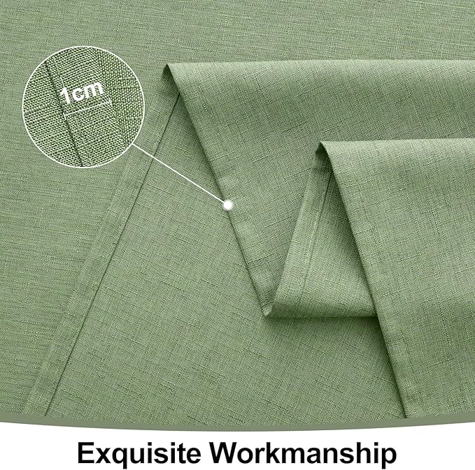 Smiry Rectangle Table Cloth Linen Textured, Waterproof Spillproof Anti-Wrinkle Burlap Tablecloth, Washable Decorative Fabric Table Cover for Dining, Party, Banquet, 54 x 78 Inch, Sage Green