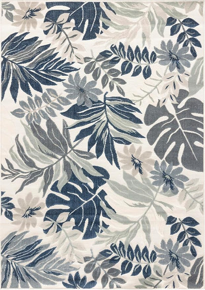 Nourison Home Suncoast Blue 4' x 6' Area Rug - Easy Clean, Non Shedding, Bed Room, Living Room, Dining Room, Kitchen (4' x 6')