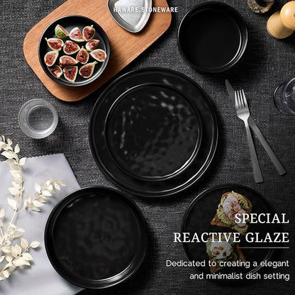 HaWare Dinnerware Sets, 6-Piece Plates and Bowls Set, Stoneware Dish Set - Image 4